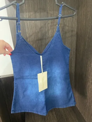 Blusa Jeans Azul - Novo