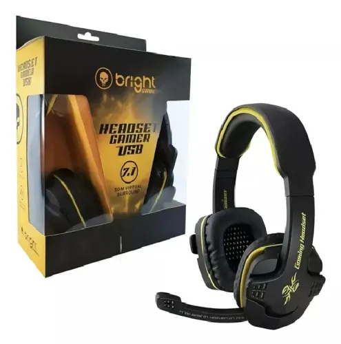 Fone de Ouvido Headset Gamer USB 7.1 Bright