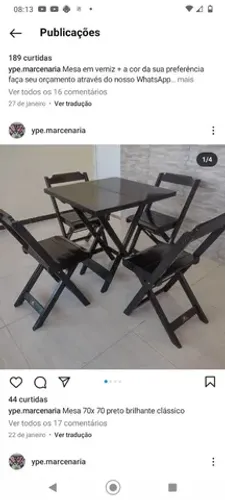 Mesas e cadeiras dobrável 