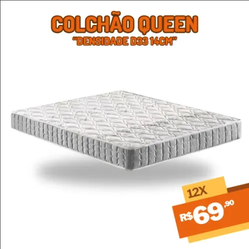 Colchão Queen D33 Dupla Face com Revestimento Bordado e Suporte de 140kg