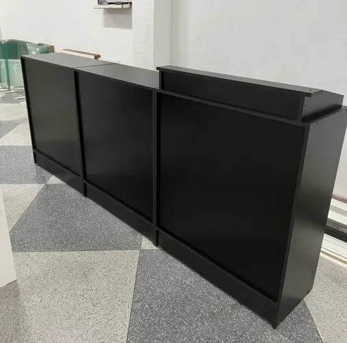 BALCÃO PRETO CAIXA RECEPÇÃO NOVO - MDF