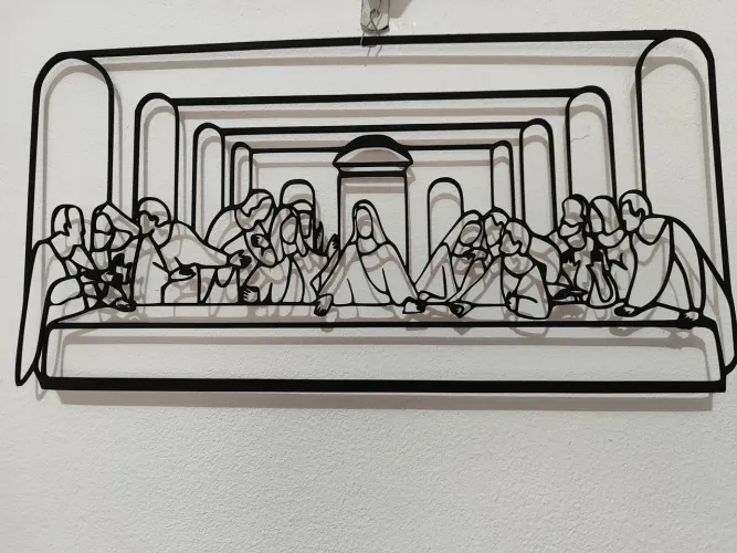 Moldura vazada da Sta Ceia em MDF