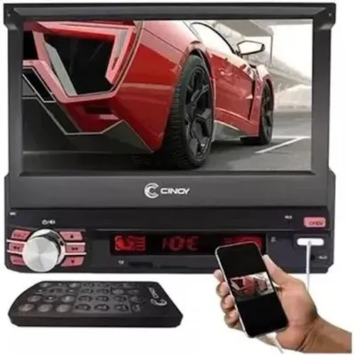 Central Multimídia 1 Din Retrátil Cinoy