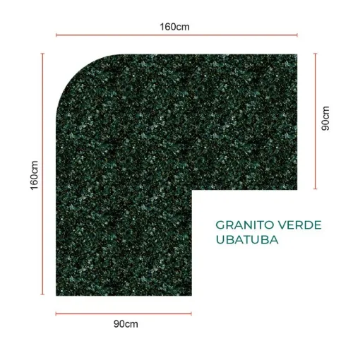  Mesa em Granito Verde Ubatuba