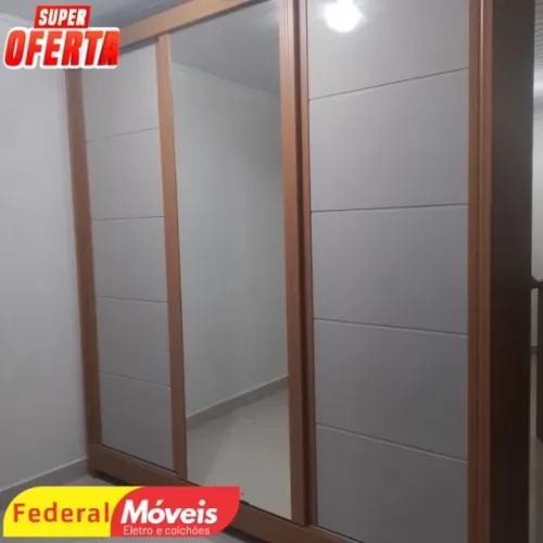 Guarda Roupa 100% MDF 3P c/ Espelho (A PRONTA ENTREGA)