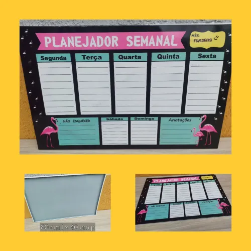 Quadro Planejador Semanal Flamingo - Fevereiro
