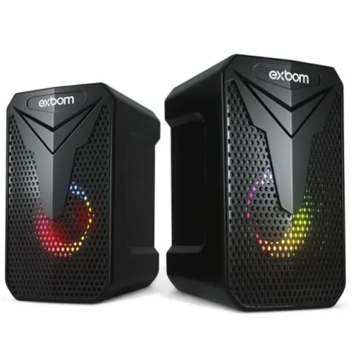 Caixa de Som Gamer Exbom CS-C54 Rgb 10W RMS - WZetta