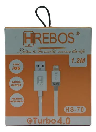 Cabo Carregador Turbo de Phone Ios Ipad 1,20m Hrebos