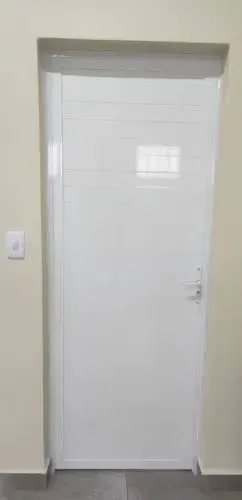 Portas de alumínio branco reforçadas (lambril duplo) - promoção 60cm, 70cm ou 80cm