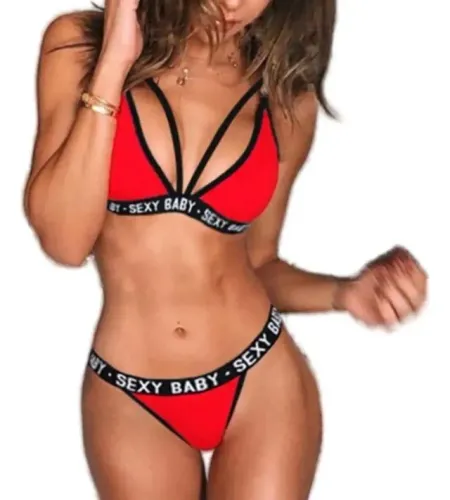 Conjunto Sexy de Biquini Com Três Pontos