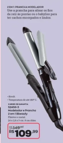 Modelador e Prancha 2 em 1 Bbeauty
