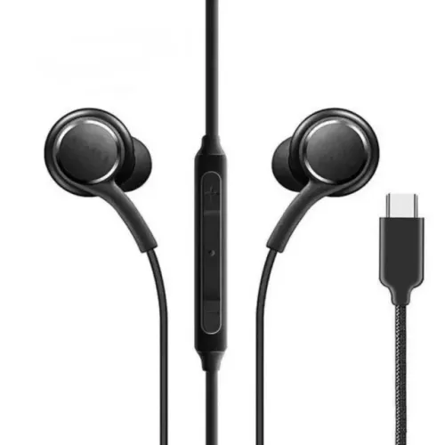 NOVO | Fone de Ouvido Tipo C com Microfone Preto