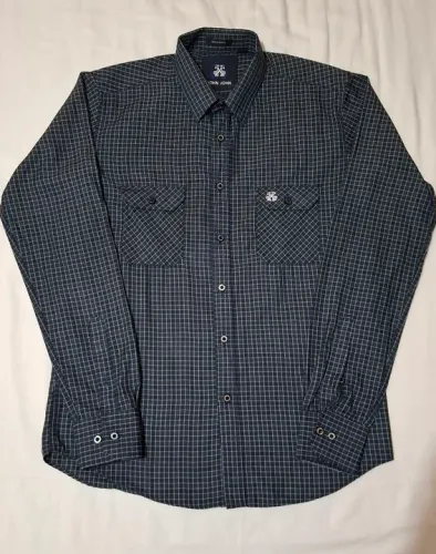 Camisa John John xadrez azul tamanho P