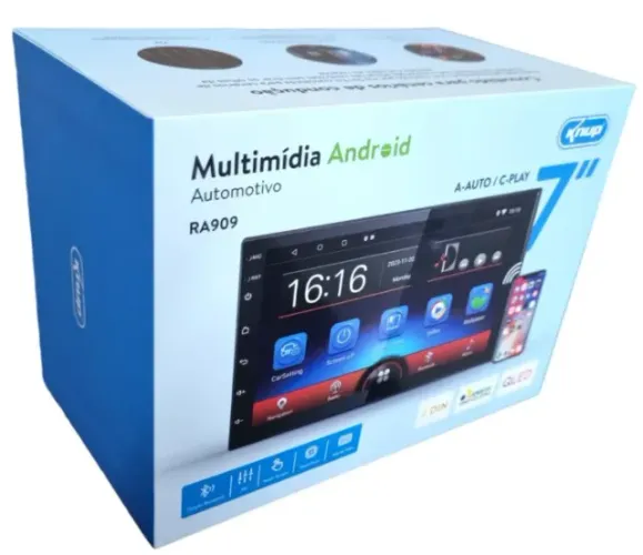 Central Multimidia 7'' Knup RA-909 Carplay Android Auto Gps