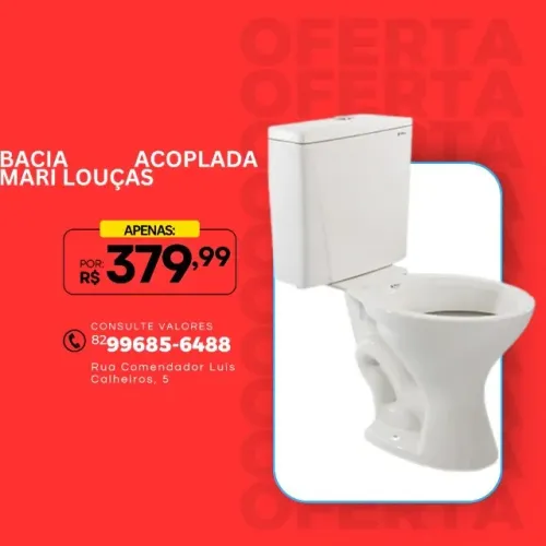   Kit Vaso Sanitário com Caixa Acoplada Gardênia 6L Branco