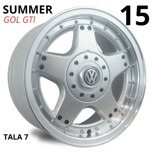 Rodas 15 Summer Volkswagen gol GTI - Tala 7 prata com borda 4x100 novas