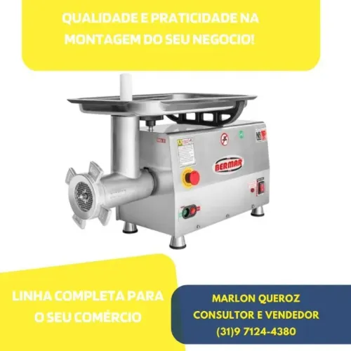 Moedor de carne Bermar inox para açougue BC 22