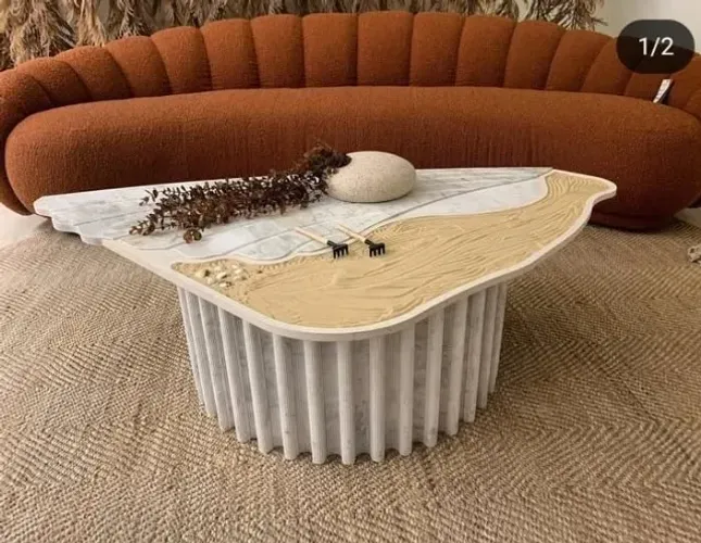 Mesa para centro de sala Formato Organico Conchas do Mar