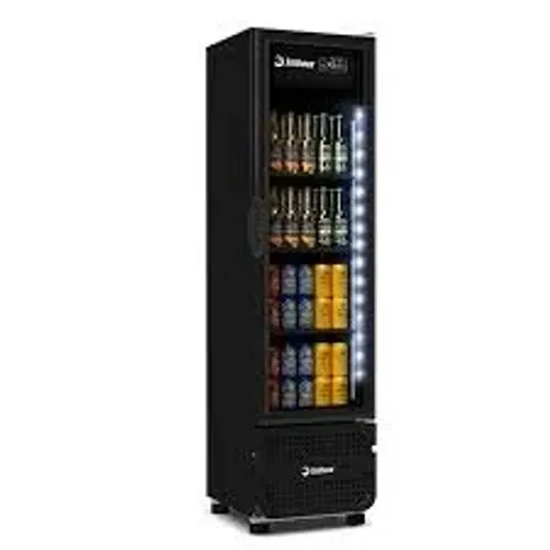Cervejeira Imbera 215 Litros Porta de Vidro Full Black Preta CCV144 - 220 Volts