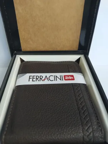 CARTEIRA Couro FERRACINI MASCULINO original novo lacrado
