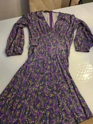 Vestido longo com estampa paisley roxo - hit - usado
