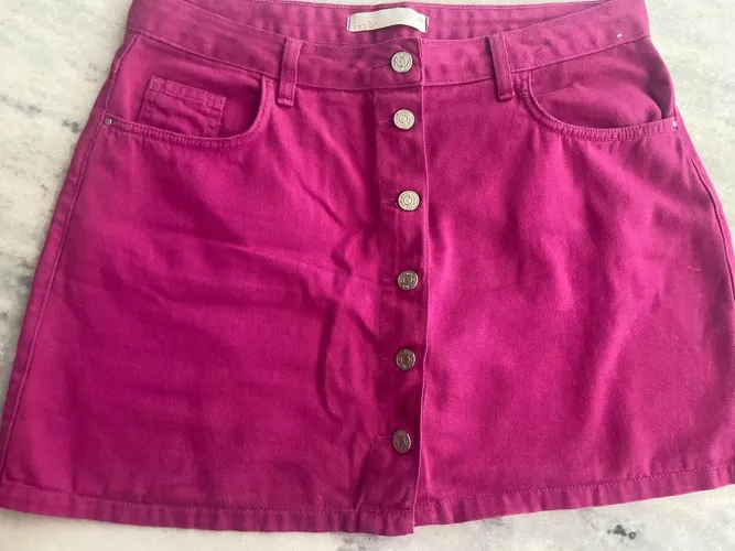 Saia Jeans Rosa Pink