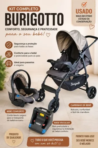 Carrinho de bebê+ bebê conforto e base