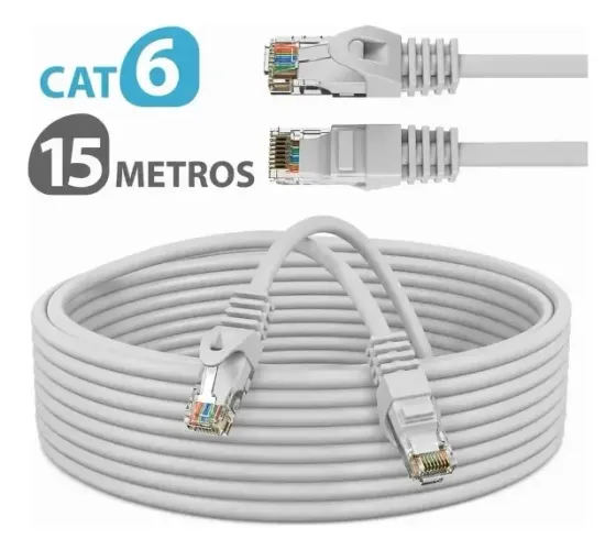 cabo de rede e cftv cat6 15 metros trasmissao estavel profissional 6lei-1515m
