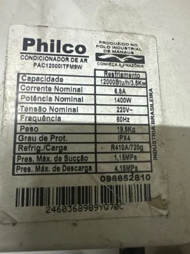Philco 12.000 erro F6