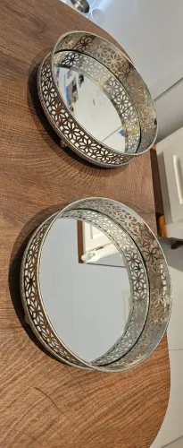 Bandejas para lavabo, bar ou decoração,metal e espelho 