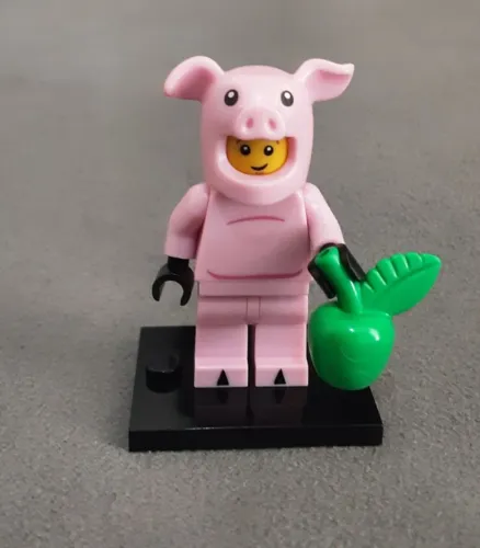 LEGO minifigura Piggy Guy, Series 12 (completa, com base e acessório)
