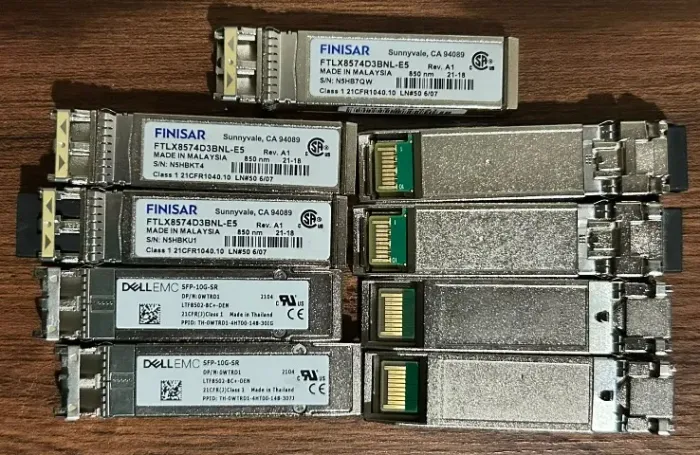 Lote 9x GBIC SFP+ 10G SR 850nm Dell e Finisar Novos