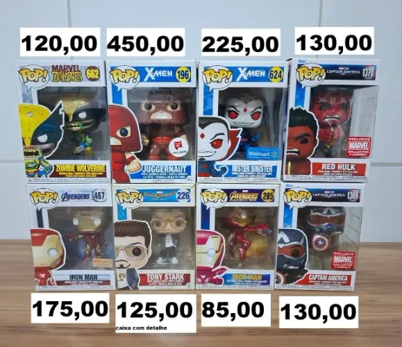 Funko Xmen e Marvel ( lote ou preços nas fotos)