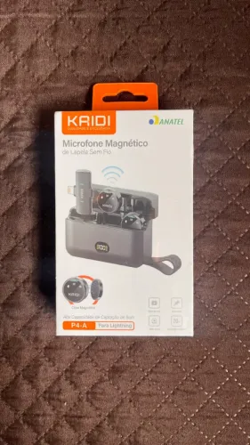 Microfone Lapela Imã Sem Fio Preto Duplo Anti Ruido