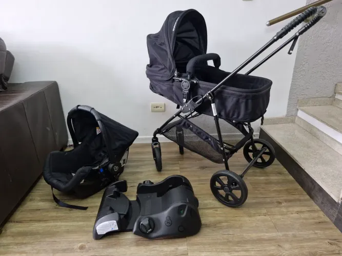 Trio galzerano carrinho, Moisés, bb conforto e base de carro
