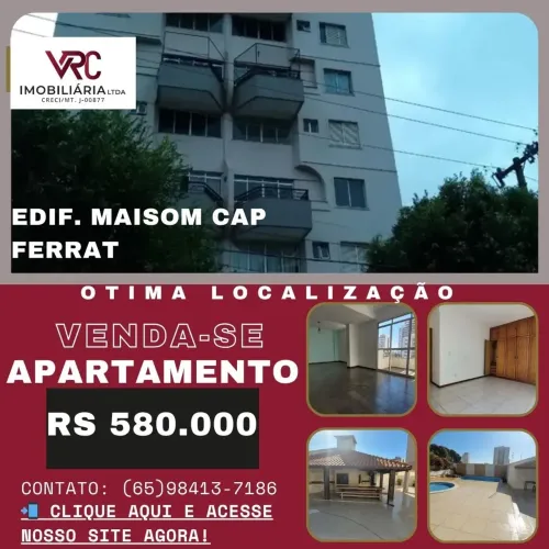 VENDE-SE APTO ED. MAISON CAP FERRAT NA REGIÃO CENTRAL DE CUIABÁ