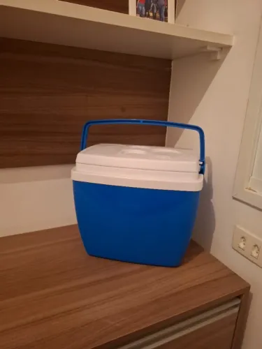 Cooler Térmico Mor Azul com Tampa - Ótimo Estado