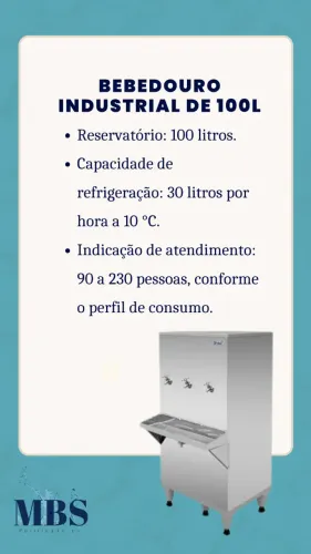 Bebedouro industrial de 100 litros