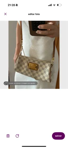 bolsa clutch louis vuitton eva em canvas damier azur 