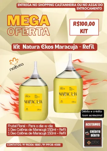 Kit Natura Ekos Frescor Maracujá - Refil 