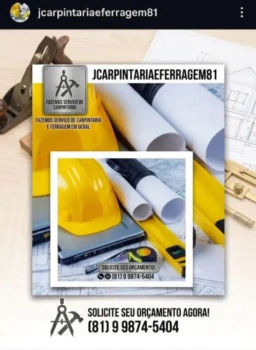 Carpintaria e ferragens em geral (obras)