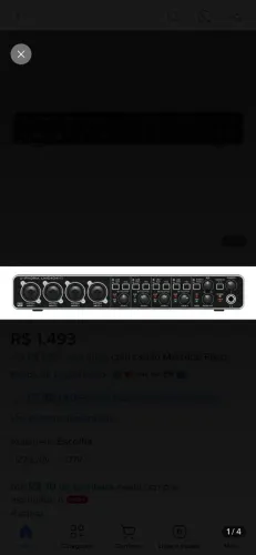 Behringer interface de 4 canais