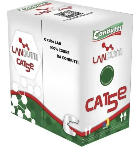Cabo Rede Cat5e Branco Cftv 236metros Landutti Condutti