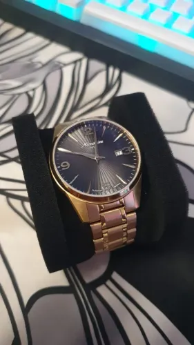 Relógio Masculino Mondaine 1954 Automático Date Dourado