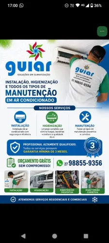 Manutenção instalação em ar condicionado
