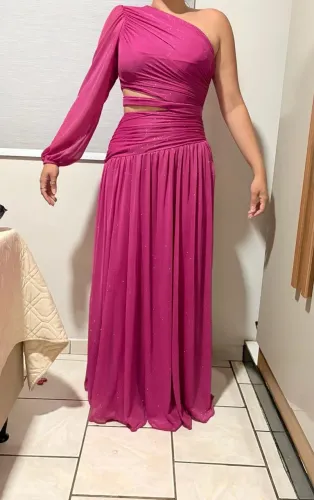 Vestido de festa rosa, usado apenas 1x