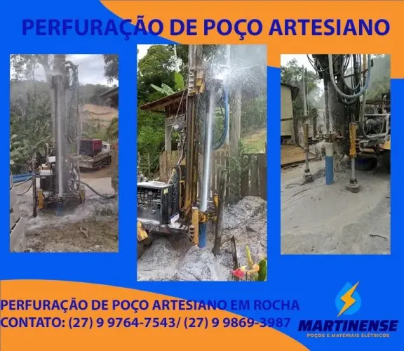 Perfuração de poço artesiano em rocha