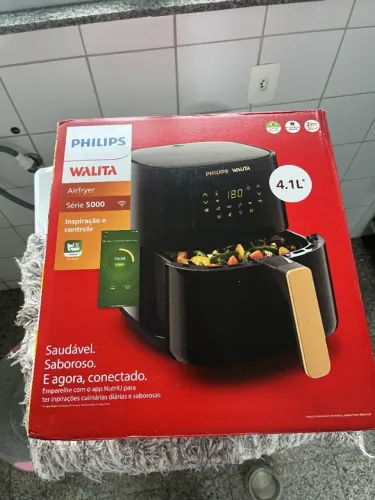Fritadeira Airfryer Conec. Philips Walita Preta 1400w Ri9255
