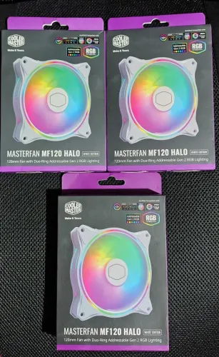 Cooler Master, 3 Fans, Mf120 Halo 120mm, RGB, Sem Controladora Novo Lacrado