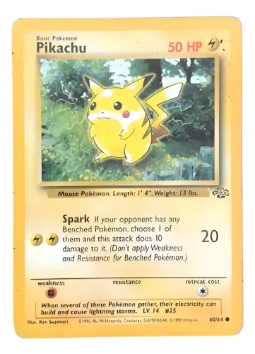 Pokémon - Pikachu 60/64 Jungle/selva - 50 Hp English/inglês (Usado)